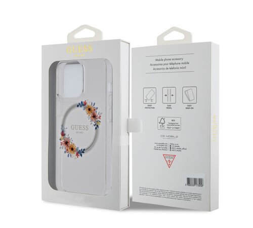 Guess “Flowers Wreath Collection” MagSafe Hard Case Θήκη προστασίας από σκληρό πλαστικό – iPhone 13 Pro (Διάφανο – GUHMP13LHFWFCT)