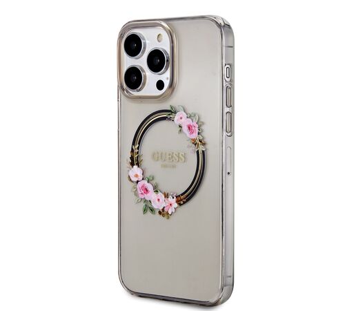 Guess “Flowers Wreath Collection” MagSafe Hard Case Θήκη προστασίας από σκληρό πλαστικό – iPhone 14 Pro Max (Μαύρο – GUHMP14XHFWFCK)
