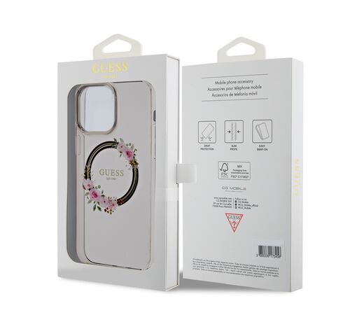 Guess “Flowers Wreath Collection” MagSafe Hard Case Θήκη προστασίας από σκληρό πλαστικό – iPhone 14 Pro Max (Μαύρο – GUHMP14XHFWFCK)
