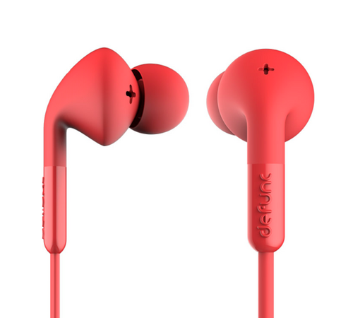 Defunc Plus Music In-Ear Earbuds Ενσύρματα Ακουστικά σε κόκκινο χρώμα