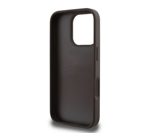 Guess “4G Triangle Strass Collection” Hard Case Θήκη προστασίας από δερματίνη– iPhone 16 Pro (Καφέ – GUHCP16LP4TDPW)