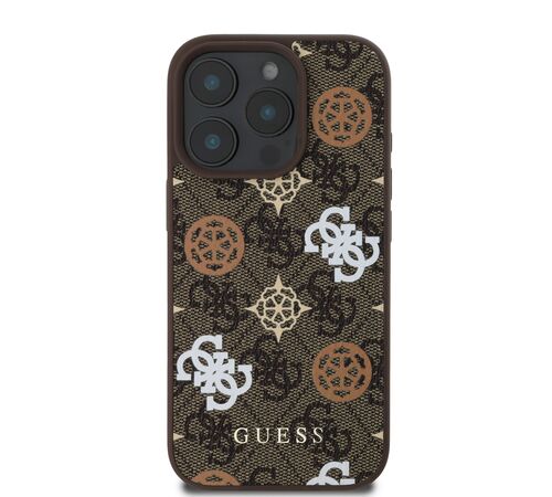 Guess Magsafe “Peony on 4G Background Collection” Hard Case Θήκη προστασίας από σκληρό πλαστικό – iPhone 16 Pro (Καφέ  – GUHMP16LP4PWPW)