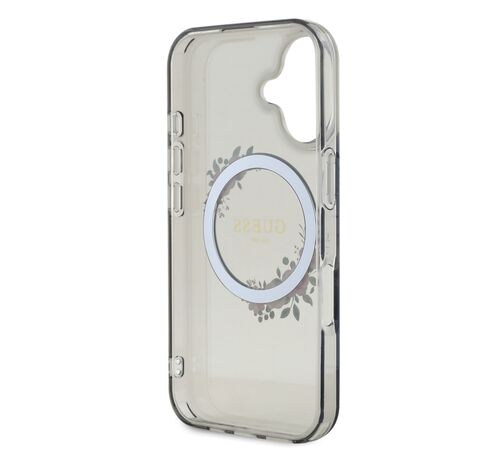 Guess Magsafe “Flower Wreath” Hard Case Θήκη προστασίας από σκληρό πλαστικό – iPhone 16 (Μαύρο – GUHMP16SHFWFCK)