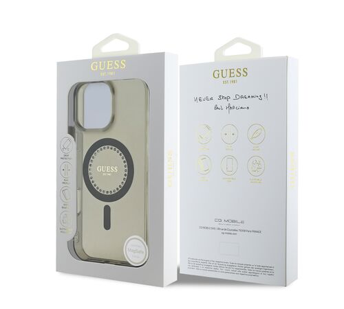 Guess Magsafe “Rhinestones” Hard Case Θήκη προστασίας από σκληρό πλαστικό – iPhone 16 Pro Max (Μαύρο – GUHMP16XPFTDTEK)