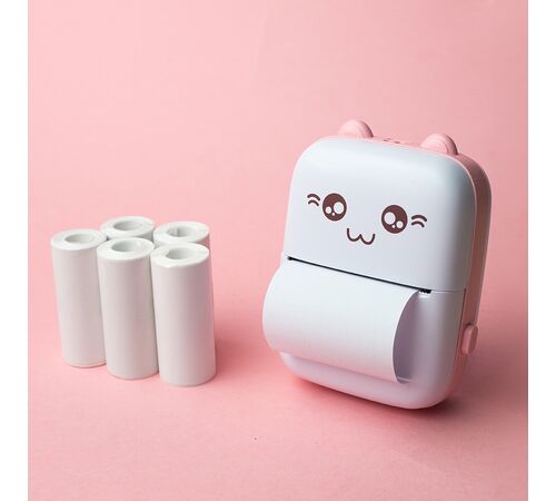 Maxlife Bluetooth thermal printer MXTP-100 pink - Παιδική ψηφιακή φωτογραφική μηχανή στιγμιαιας εκτύπωσης σε ροζ χρώμα
