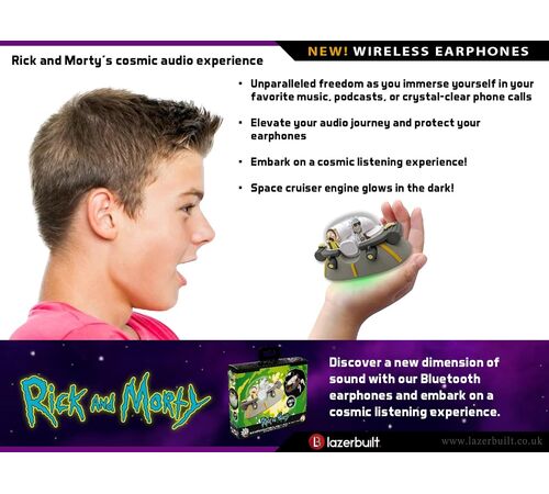Lazerbuilt Rick & Morty Space Cruiser True Wireless Bluetooth Ακουστικά