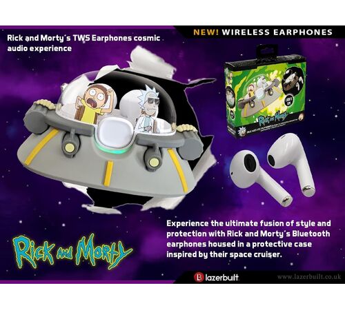 Lazerbuilt Rick & Morty Space Cruiser True Wireless Bluetooth Ακουστικά