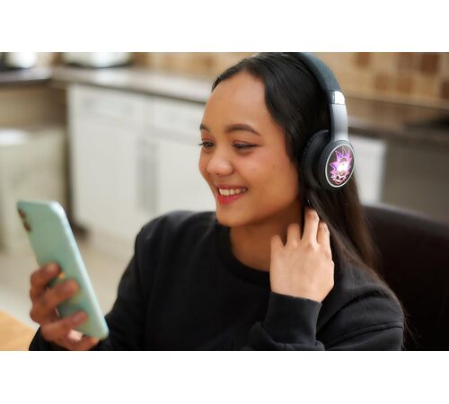 Lazerbuilt Rick & Morty Light-Up Bluetooth Headphones – Ασύρματα Παιδικά Ακουστικά με Μικρόφωνο