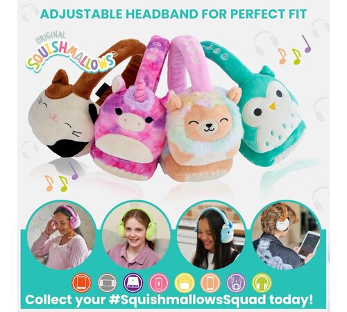 Lazerbuilt Squishmallows Ingred The Cow – Λούτρινα Ασύρματα Παιδικά Ακουστικά με Μικρόφωνο