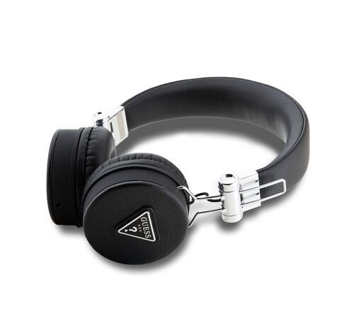 Guess Grained Triangle Logo Classic Round Shape Bluetooth ENC Headphones (Black - GUBH70PGTSPSK)