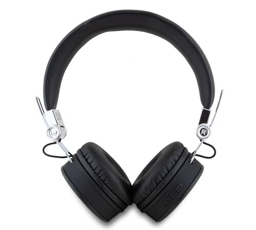 Guess Grained Triangle Logo Classic Round Shape Bluetooth ENC Headphones (Black - GUBH70PGTSPSK)