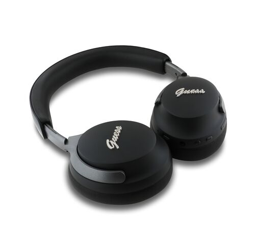 Guess Metal Script Logo Bluetooth ANC/ENC Headphones (Black - GUBHC22PSFCSMK)