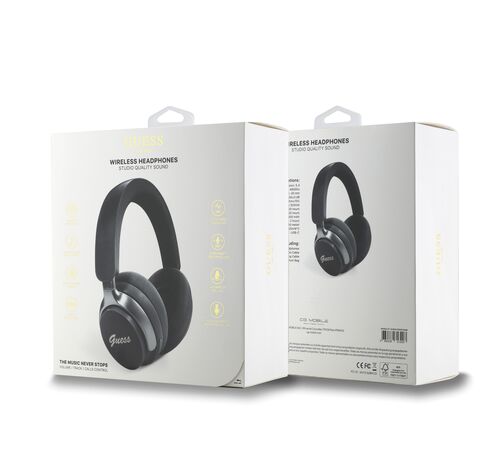 Guess Metal Script Logo Bluetooth ANC/ENC Headphones (Black - GUBHC22PSFCSMK)