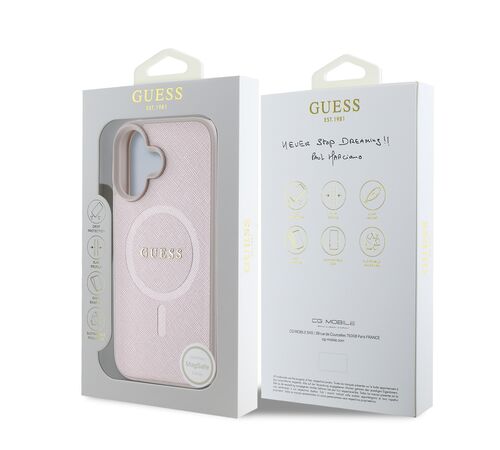 Guess Magsafe Hard Case Θήκη προστασίας από σκληρό πλαστικό – iPhone 16 (Ροζ – GUHMP16SPSAHMCP)