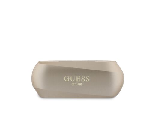 Guess Elongated Metallic Classic Printed Logo True Wireless ENC Earphones (Gold - GUTWSC2MCDSD)