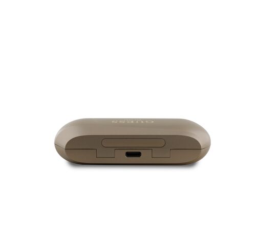 Guess Elongated Metallic Classic Printed Logo True Wireless ENC Earphones (Gold - GUTWSC2MCDSD)