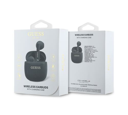 Guess Printed Classic Logo Bluetooth Stereo Headset True Wireless Ασύρματα Ακουστικά & θήκη φόρτισης (Μαύρα – GUTWSJ14ESGK)