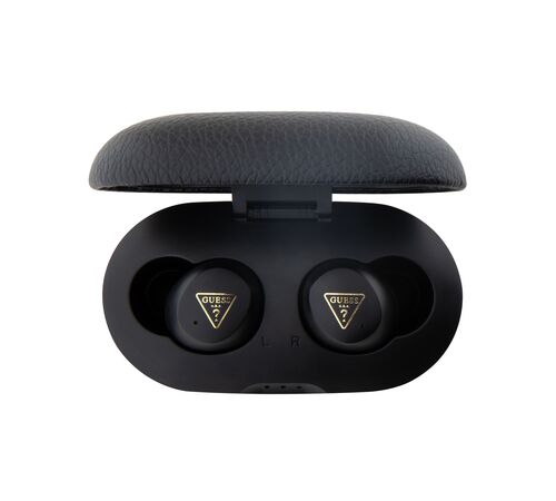 Guess Grained Printed Classic Logo True Wireless ENC Earphones (Black - GUTWSPGTSPSK)