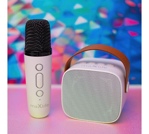 Maxlife Bluetooth Karaoke Speaker MXKS-100 – Φορητό Σύστημα Καραόκε σε Λευκο Χρώμα