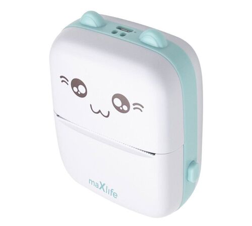Maxlife Bluetooth thermal printer MXTP-100 pink - Παιδική ψηφιακή φωτογραφική μηχανή στιγμιαιας εκτύπωσης σε Μπλέ χρώμα