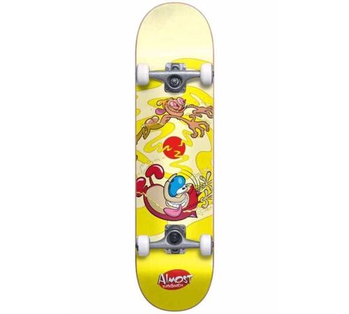ALMOST Ren &amp; Stimpy Drain FP Complete Skateboard 8.0'' - Κίτρινο