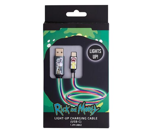 Lazerbuilt Rick & Morty Light-Up USB-C Φωτιζόμενο καλώδιο φόρτισης μήκους 1,2 μέτρα