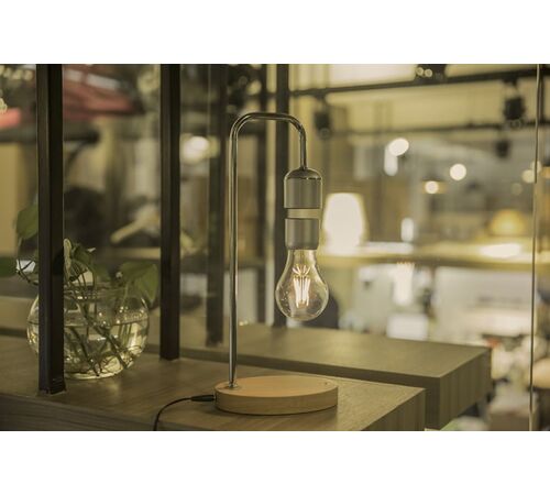 Designnest® Levitating Light Bulb |Table Lamp| Μαγνητικό αιωρούμενο επιτραπέζιο φωτιστικό (μαύρο)