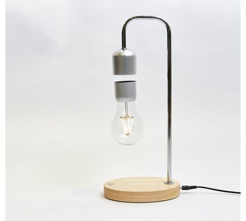 Designnest® Levitating Light Bulb |Table Lamp| Μαγνητικό αιωρούμενο επιτραπέζιο φωτιστικό (ασημί)