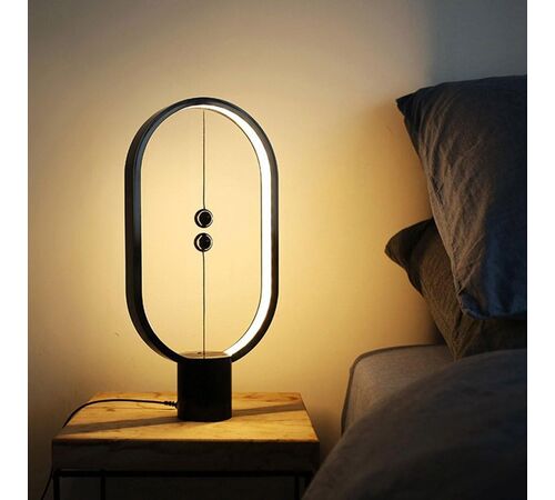 Designnest Heng Balance Type-C |Plastic Lamp Ellipse| Διακοσμητική λάμπα με μαγνητικό διακόπτη (Μαύρο)