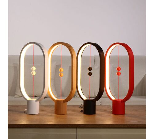 Designnest Heng Balance Type-C |Plastic Lamp Ellipse| Διακοσμητική λάμπα με μαγνητικό διακόπτη (Μαύρο)