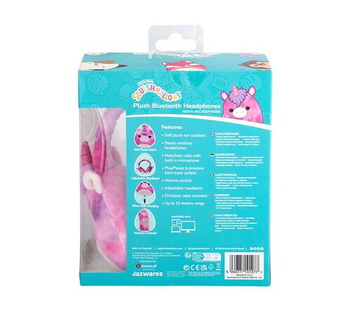 Lazerbuilt Squishmallows Lola the Unicorn – Λούτρινα Ασύρματα Παιδικά Ακουστικά με Μικρόφωνο