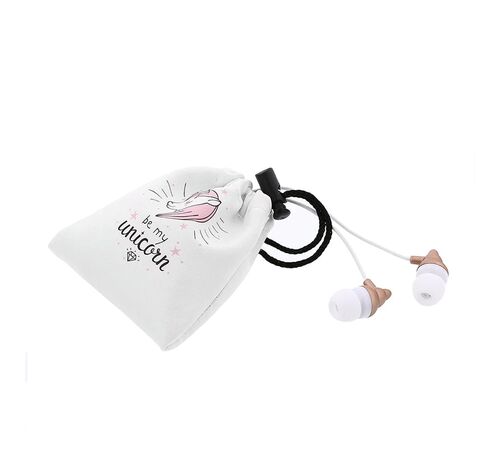 Tellur Magiq In-Ear Headphones Ακουστικά  Με Υφασμάτινη Θήκη σε Ροζ Χρώμα (TLL162212)