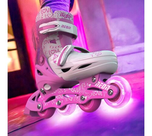 YVOLUTION Neon Combo Πατίνια 2 σε 1 - Ροζ, (34-37)