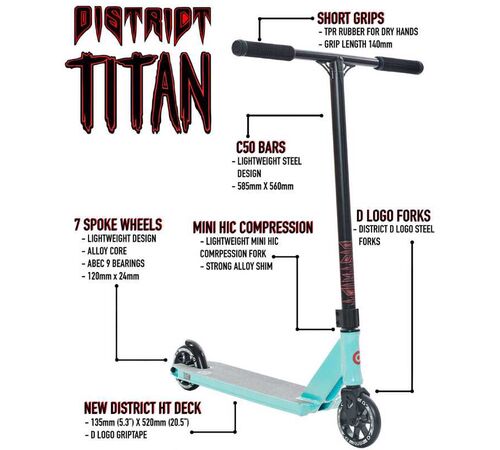 District Titan Πατίνι - Powder Blue/Black