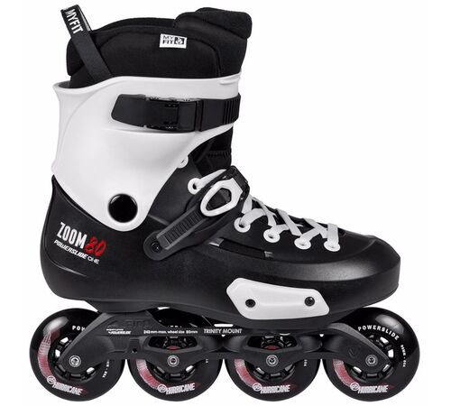 POWERSLIDE Zoom Pro 80 Πατίνια Χρώμα (Μαύρο-Λευκό), Μέγεθος (39-40)