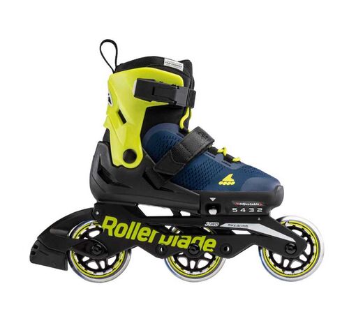 ROLLERBLADE Microblade 3WD 2021 Αυξομειούμενα Πατίνια - Blue Royal/Lime Χρώμα (Μαύρο-Μπλε-Κίτρινο), Μέγεθος (28-32)
