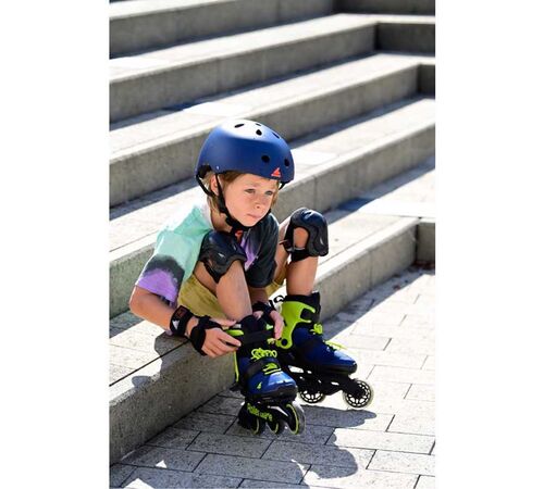 ROLLERBLADE Microblade 3WD 2021 Αυξομειούμενα Πατίνια - Blue Royal/Lime Χρώμα (Μαύρο-Μπλε-Κίτρινο), Μέγεθος (28-32)