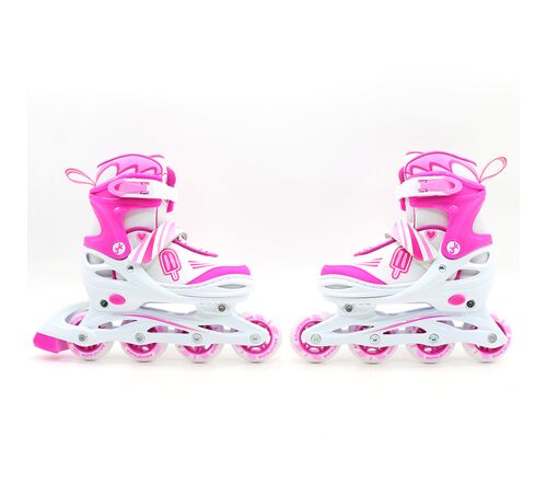 Αθλοπαιδιά Αυξομειούμενα Inline/Roller Skates/Παγοπέδιλα, 3 σε 1, για Κορίτσια Χρώμα (Φούξια), Μέγεθος (26-29)