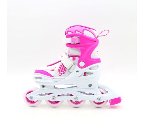 Αθλοπαιδιά Αυξομειούμενα Inline/Roller Skates/Παγοπέδιλα, 3 σε 1, για Κορίτσια Χρώμα (Φούξια), Μέγεθος (26-29)