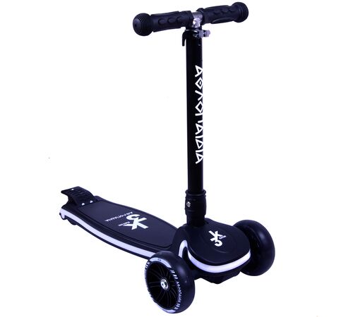 ΑΘΛΟΠΑΙΔΙΑ 3τροχο Πατίνι (Scooter) αναδιπλούμενο με φωτιζόμενη βάση και ροδάκια - Μαύρο