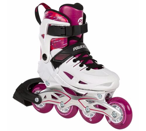 POWERSLIDE Phuzion Universe 4W Αυξομειούμενα Πατίνια - Ροζ Χρώμα (Λευκό-Ροζ), Μέγεθος (37-40)