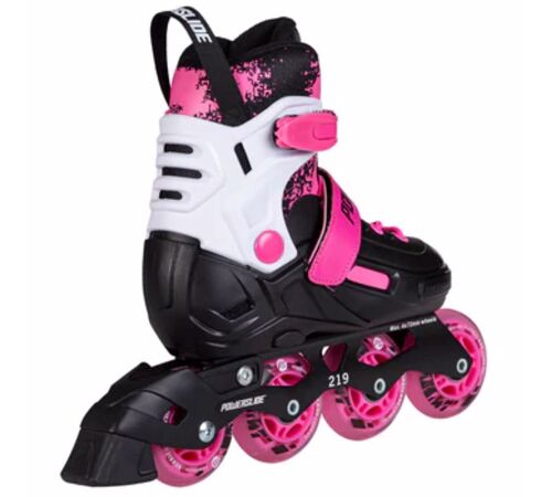 POWERSLIDE Khaan Magic Pink Αυξομειούμενα Πατίνια - Μαύρο/Λευκό/Ροζ Χρώμα (Μαύρο-Λευκό-Ροζ), Μέγεθος (27-30)
