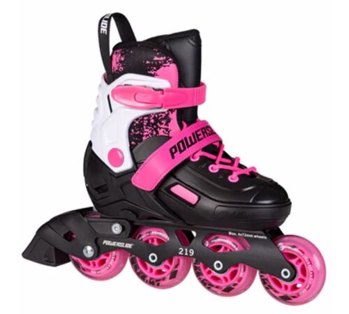 POWERSLIDE Khaan Magic Pink Αυξομειούμενα Πατίνια - Μαύρο/Λευκό/Ροζ Χρώμα (Μαύρο-Λευκό-Ροζ), Μέγεθος (35-38)