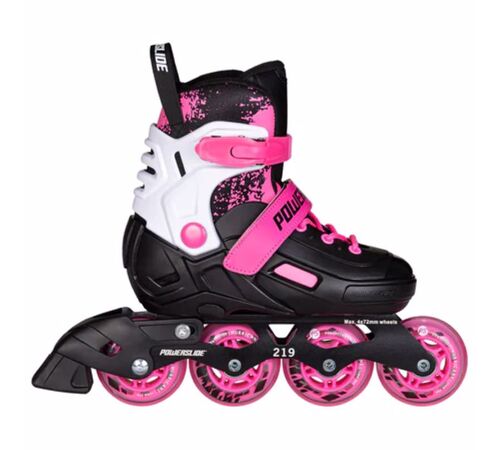 POWERSLIDE Khaan Magic Pink Αυξομειούμενα Πατίνια - Μαύρο/Λευκό/Ροζ Χρώμα (Μαύρο-Λευκό-Ροζ), Μέγεθος (35-38)