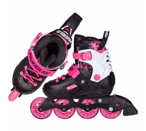 POWERSLIDE Khaan Magic Pink Αυξομειούμενα Πατίνια - Μαύρο/Λευκό/Ροζ Χρώμα (Μαύρο-Λευκό-Ροζ), Μέγεθος (35-38)