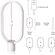 Designnest Heng Balance Type-C |Plastic Lamp Ellipse| Διακοσμητική λάμπα με μαγνητικό διακόπτη (Μαύρο)