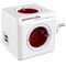 Allocacoc® PowerCube |Original USB| Πολύπριζο 4 θέσεων & 2 USB - Κόκκινο - 1202RD/DEOUPC