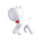 Designnest® PuppyLamp |Janpim| Επιτραπέζια λάμπα αστείο κουτάβι με διακόπτη στη ουρά του (λευκό)