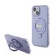 Guess MagSafe Ring Stand Glitter Hard Case Script Logo Θήκη προστασίας από σιλικόνη – iPhone 15 (Διάφανη / Μωβ – GUHMP15SHRSGSU)